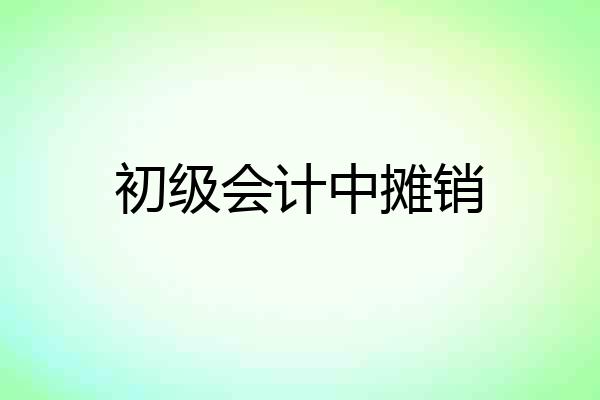 初级会计中摊销