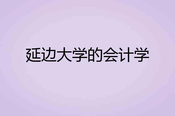 延边大学的会计学