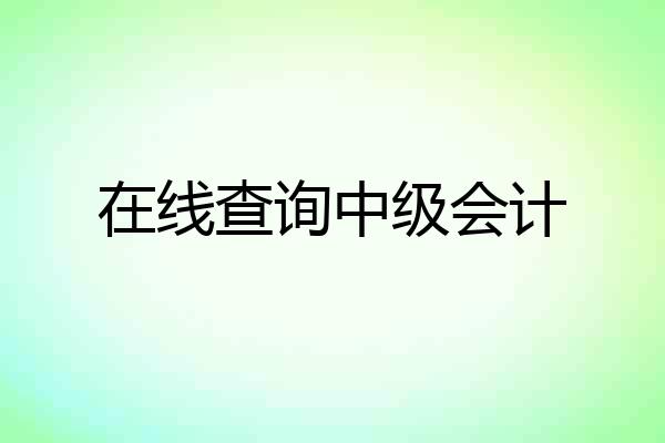 在线查询中级会计
