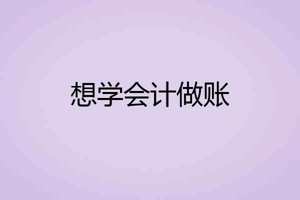 想学会计做账