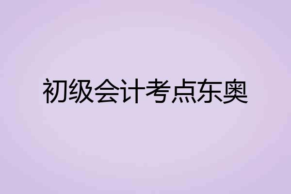 初级会计考点东奥