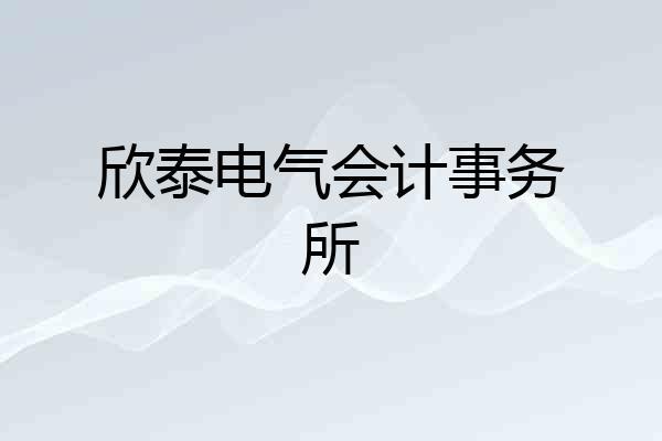欣泰电气会计事务所
