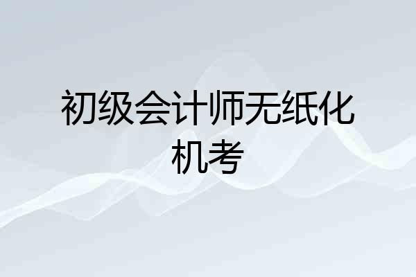 初级会计师无纸化机考