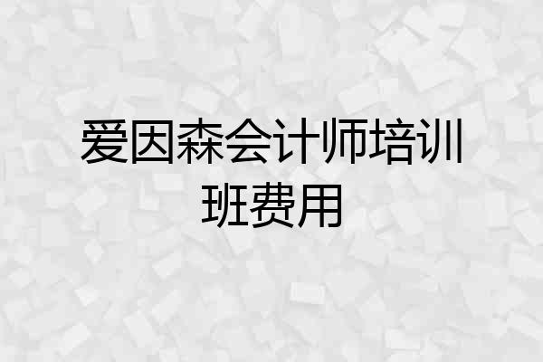 爱因森会计师培训班费用