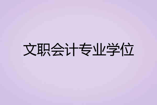 文职会计专业学位