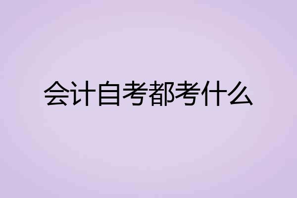 会计自考都考什么