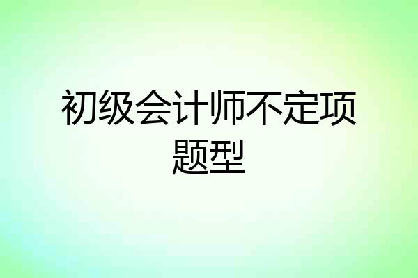 初级会计师不定项题型