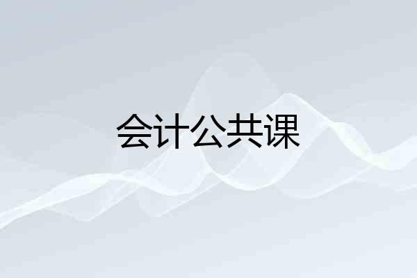会计公共课
