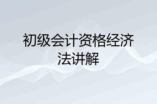 初级会计资格经济法讲解