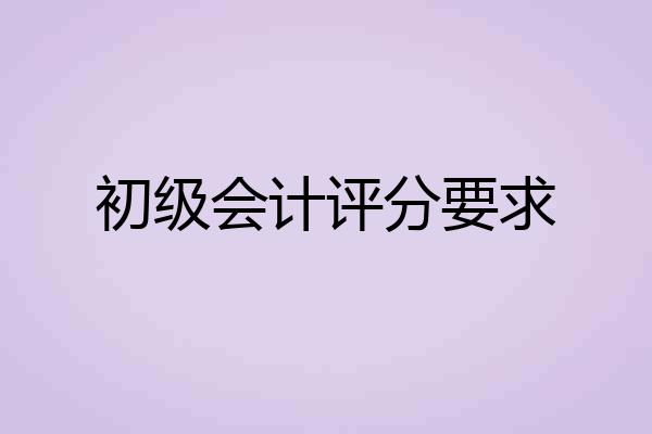 初级会计评分要求