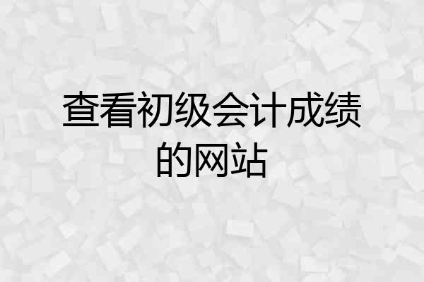 查看初级会计成绩的网站
