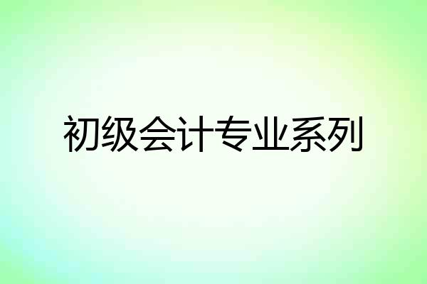 初级会计专业系列