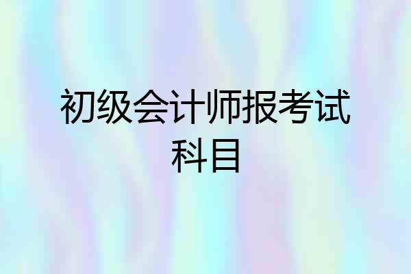 初级会计师报考试科目