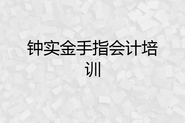 钟实金手指会计培训