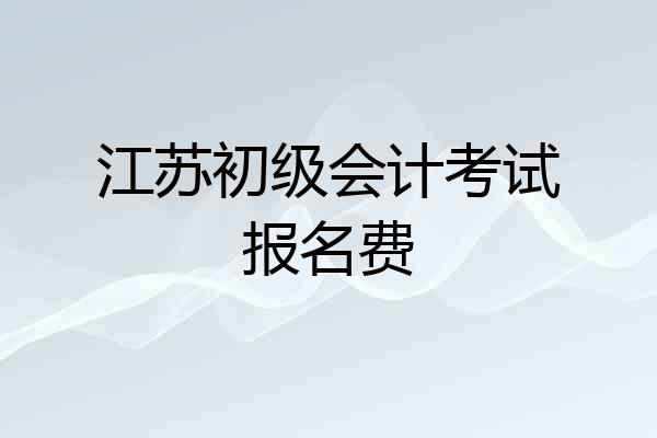江苏初级会计考试报名费