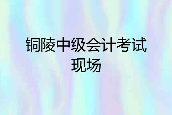 铜陵中级会计考试现场