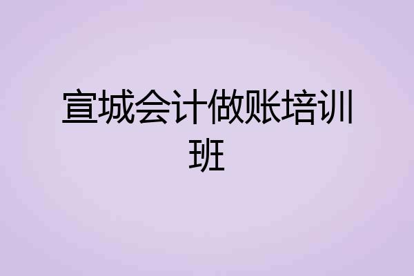 宣城会计做账培训班