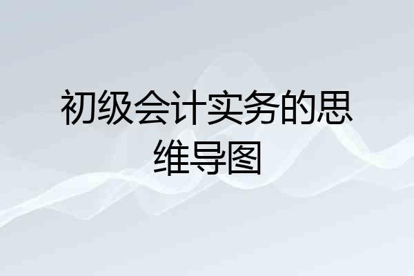 初级会计实务的思维导图