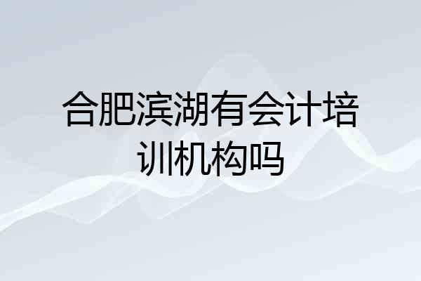 合肥滨湖有会计培训机构吗