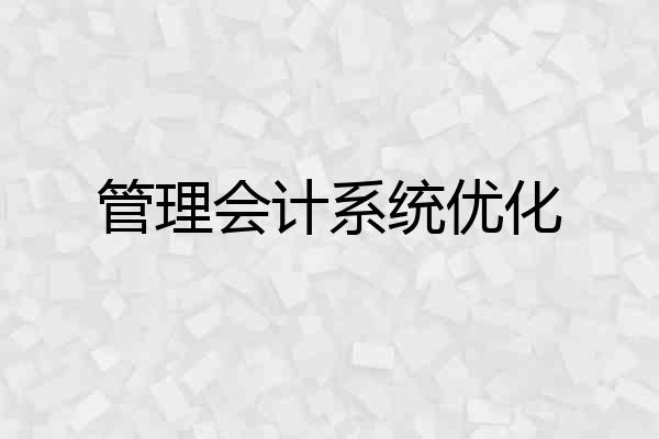 管理会计系统优化