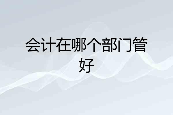 会计在哪个部门管好