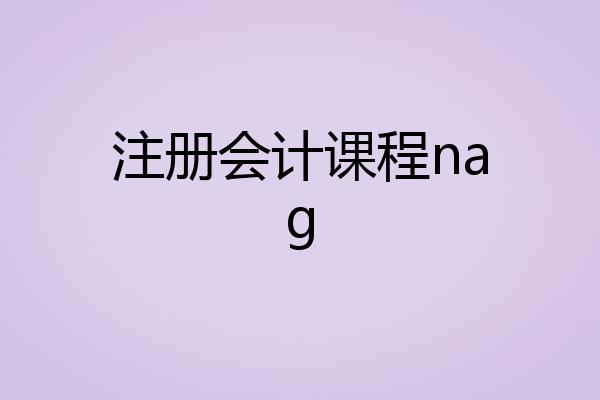 注册会计课程nag