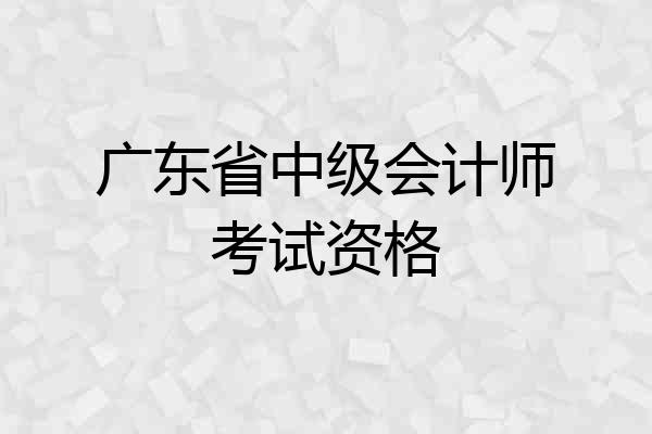 广东省中级会计师考试资格