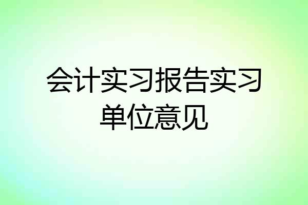 会计实习报告实习单位意见