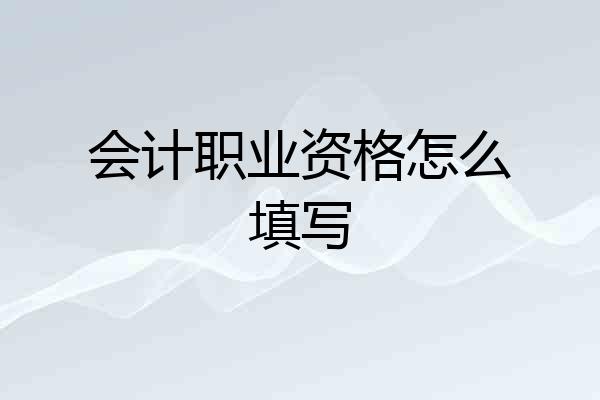 会计职业资格怎么填写