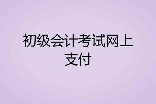初级会计考试网上支付
