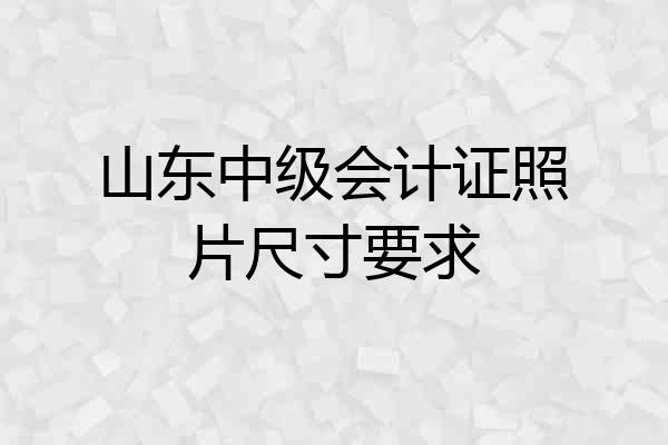 山东中级会计证照片尺寸要求