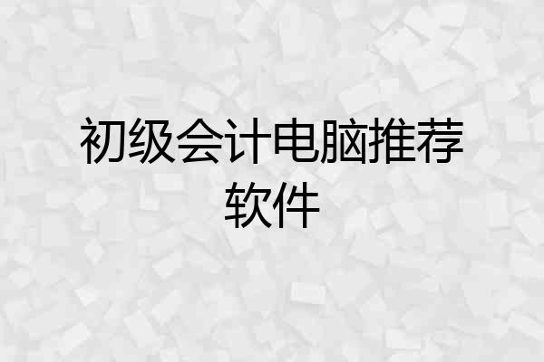 初级会计电脑推荐软件