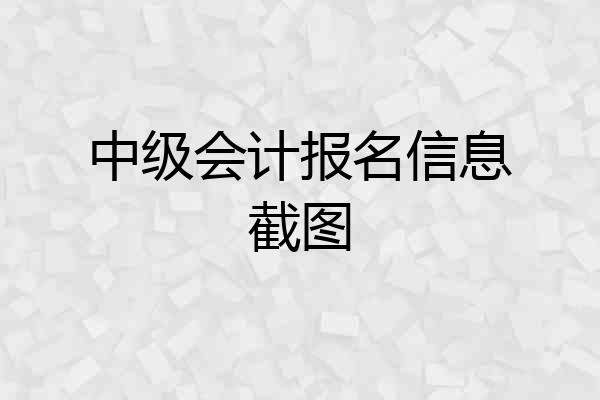 中级会计报名信息截图