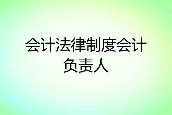 会计法律制度会计负责人