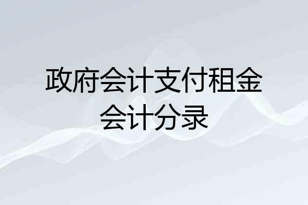 政府会计支付租金会计分录