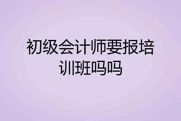 初级会计师要报培训班吗吗