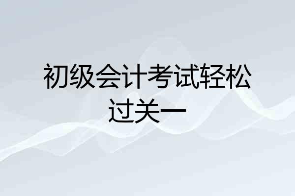 初级会计考试轻松过关一