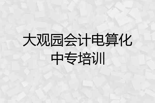 大观园会计电算化中专培训