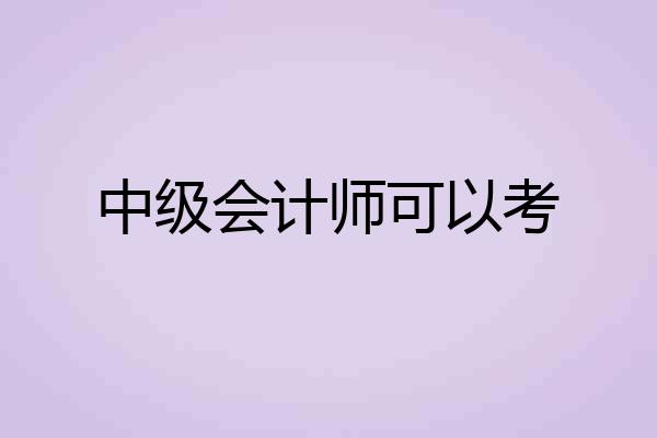 中级会计师可以考