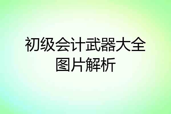 初级会计武器大全图片解析