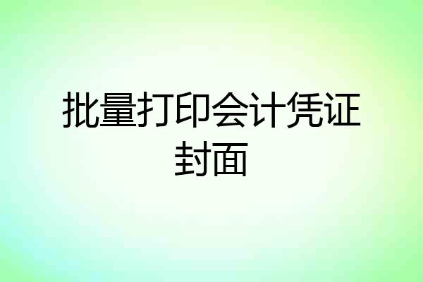 批量打印会计凭证封面