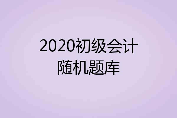 2020初级会计随机题库