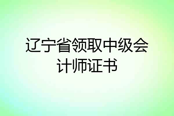 辽宁省领取中级会计师证书