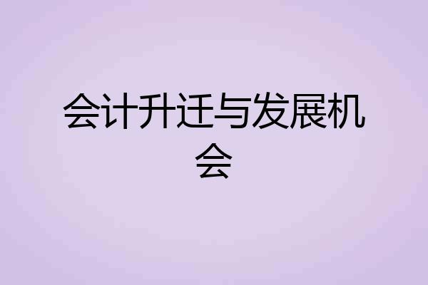 会计升迁与发展机会