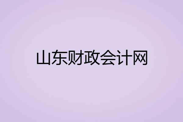 山东财政会计网