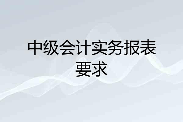 中级会计实务报表要求