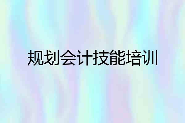 规划会计技能培训