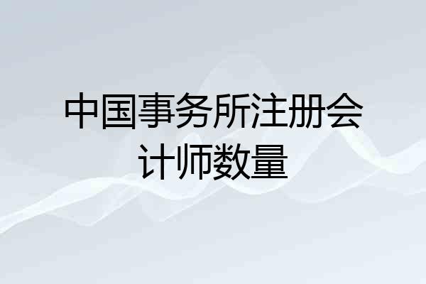 中国事务所注册会计师数量
