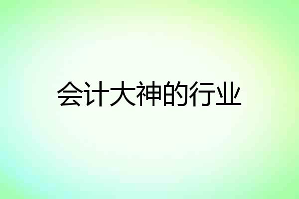 会计大神的行业
