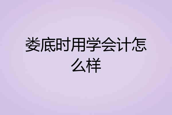 娄底时用学会计怎么样